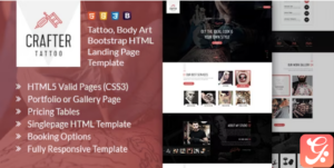 Crafter - Tattoo Bootstrap Landing Page Template