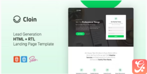 Cloin - HTML Landing Page Template + RTL
