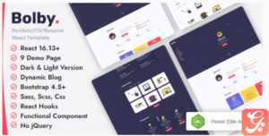 Bolby- React Personal Portfolio CV/Resume Template