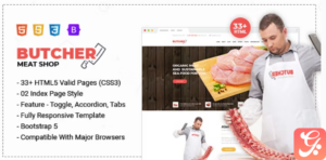 Butcher - Meat Shop eCommerce HTML Template