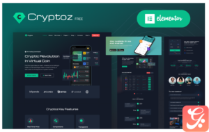 Cryptoz Free - Cryptocurrency WordPress Theme Elementor
