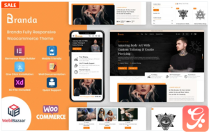 Branda - Tattoo Artist & Hair Salon WooCommerce Template