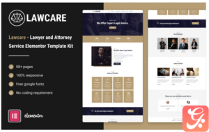 Lawcare - Lawyer and Attorney Service Elementor Template Kit