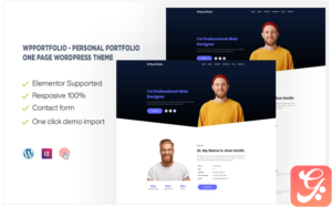 WPportfolio - Personal Portfolio One page WordPress Theme