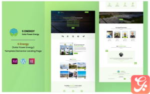 S Energy - Solar Renewable Energy - Services Elementor Landing Page