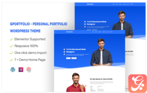 QPortfolio - Personal Portfolio One page WordPress Theme