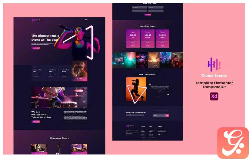 Divine Events - Musical Event Ready to Use Elementor Template Kit