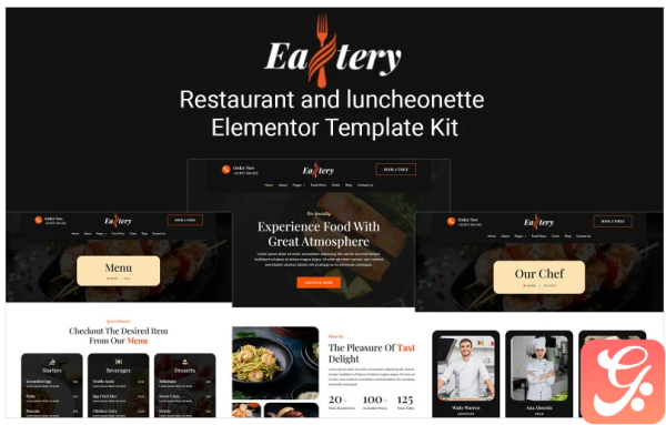 Eattery - Restaurant and luncheonette Elementor Template Kit