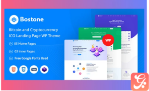 Bostone - Bitcoin & Cryptocurrency ICO Landing Page WordPress Theme