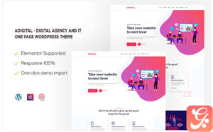 Adigital - Digital Agency and IT One page WordPress Theme
