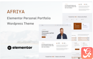 Afriya - Personal Portfolio, CV and Resume WordPress Theme
