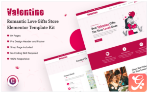Valentine - Romantic Love Gifts Store Elementor Template Kit
