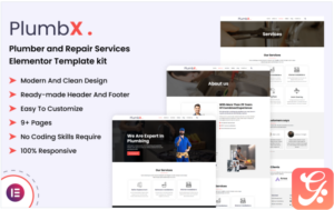 PlumbX - Plumber and Repair Services Elementor Template Kit