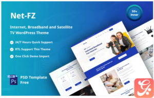 Netfz - internet provider, broadband, and satellite TV responsive WordPress Theme