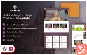 HindPray - Religious Temple Wordpress Template