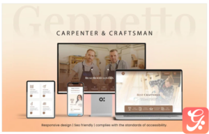 Geppetto Carpenter & Craftsman Elementor Kit Wordpress Website.