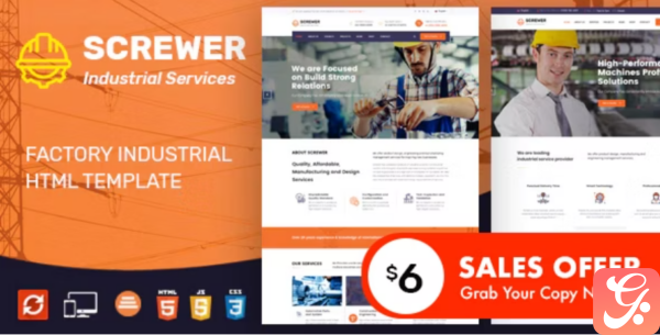 Screwer Factory Industrial Business HTML Template