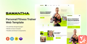Samantha - Personal Trainer & Fitness Gym Template