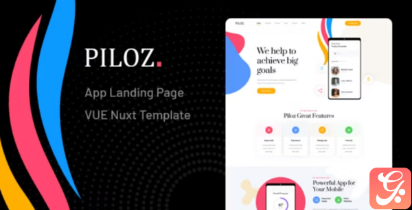 Piloz Vue Nuxt App Landing Page Template