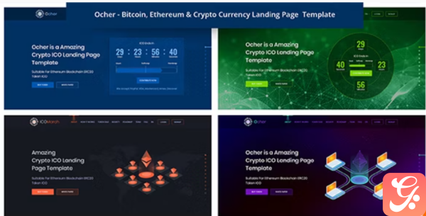 Ocher Bitcoin Ethereum Cryptocurrency HTML Landing Page Template