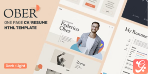 OBER - Personal Portfolio & CV Resume Template