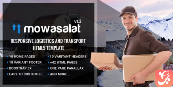 Mowasalat Responsive Logistics and Transport HTML5 template