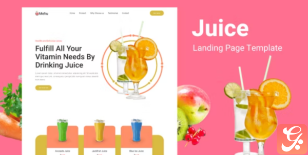 Mehu Juice Landing Page Template