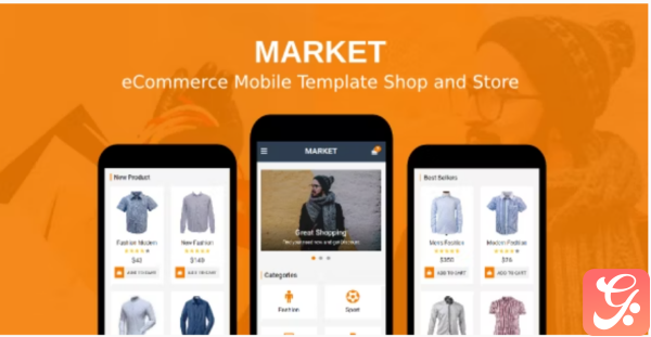 Market eCommerce Mobile Template Shop and Store
