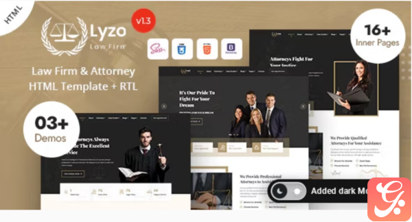 Lyzo Law Firm Attorney HTML Template