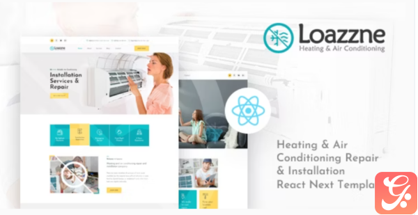Loazzne React Next Heating Air Conditioning Services Template