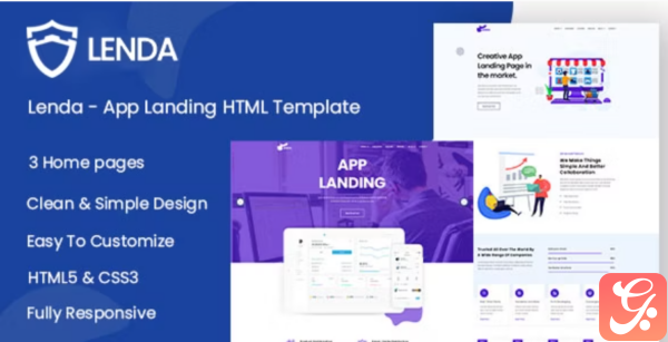 Lenda App Landing HTML Template 1