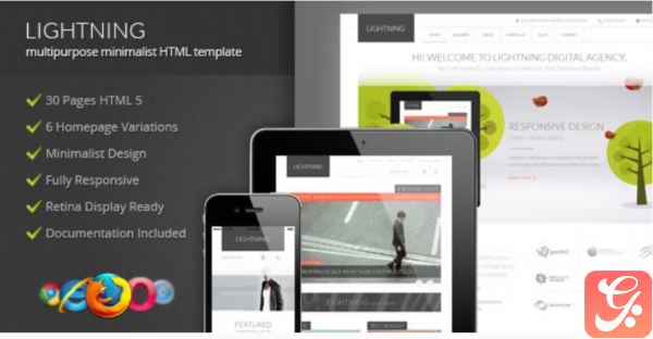 Lightning Multipurpose Minimalist HTML Template 1