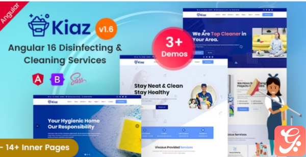 Kiaz Cleaning Washing Services Angular 16 Template
