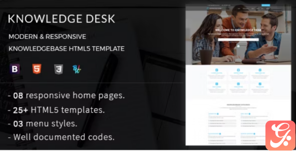 Knowledge Desk Responsive Knowledgebase HTML5 Template