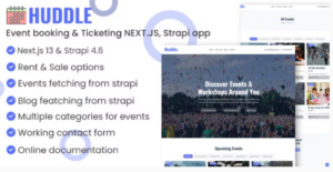 Huddle - Event booking & Ticketing NEXT.JS, Strapi