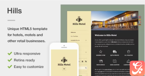 Hills - A Unique Hotel / Motel HTML5 Template