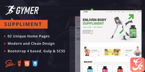 Gymer Health fitness medicine ecommerce html template