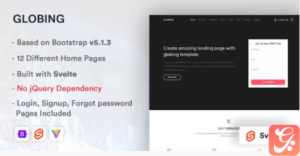 Globing - Svelte Landing Page Template