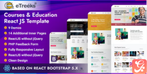 eTreeks - Online Courses & Education React JS Them