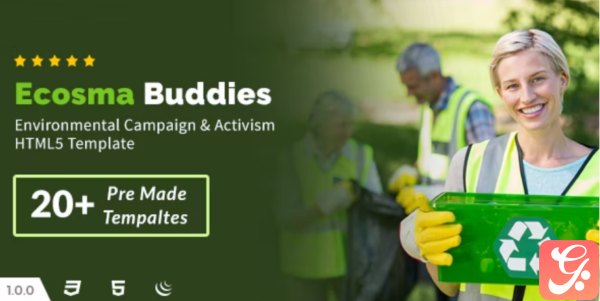 Ecosma Buddies Environmental Campaign Activism HTML5 Template