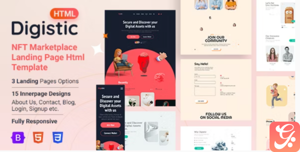 Digistic NFT Marketplace Landing Page Html Template