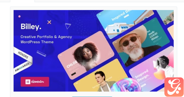 Billey Creative Portfolio Agency Elementor WordPress Theme