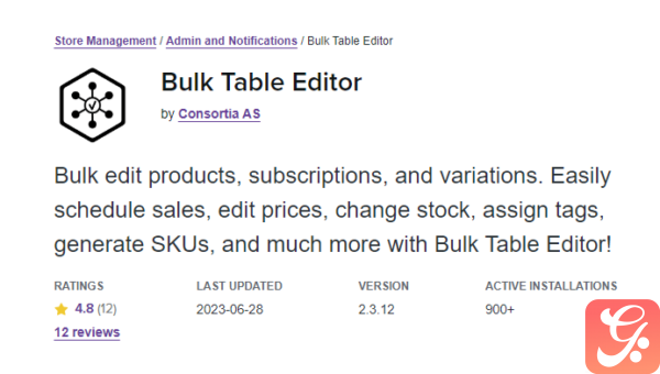 Woocommerce Bulk Table Editor