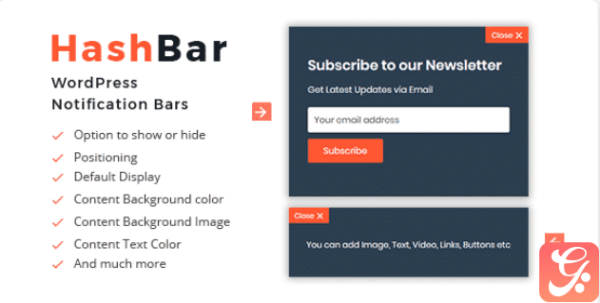 HashBar Pro E28093 WordPress Notification Bar WordPress Plugin with original license key Activation for lifetime