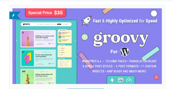 Groovy E28093 Modern Lightweight Blog for WordPress
