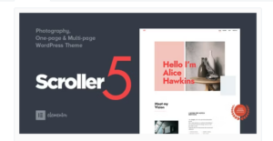 Scroller - Photography One Page / Multi-page WordPress Theme 5.0