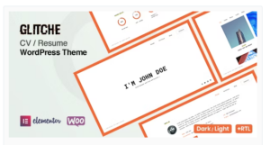 Glitche - CV Resume WordPress Theme