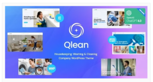 The Qlean | Housekeeping: Washing & Cleaning Company WordPress Theme