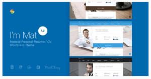 I am Mat - Material Personal Resume / CV vCard WordPress Theme