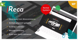 Ireca - Car Rental Boat, Bike, Vehicle, Calendar WordPress Theme